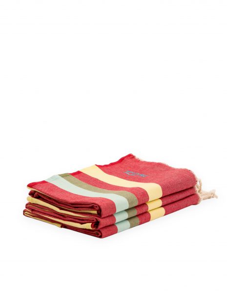 Fouta Siros 2x1 m. — Color: Rojo|Limon