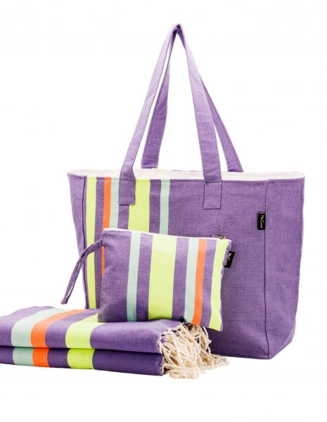 Bolso playa Siros — Color: Lila | Amarillo fluor