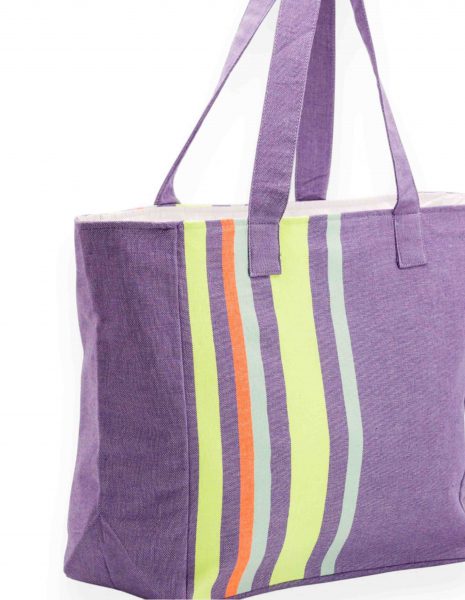 Bolso playa Siros — Color: Lila | Amarillo fluor