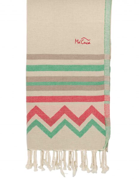 Fouta Bora Bora 2x1m. — Color: Beige | Verde