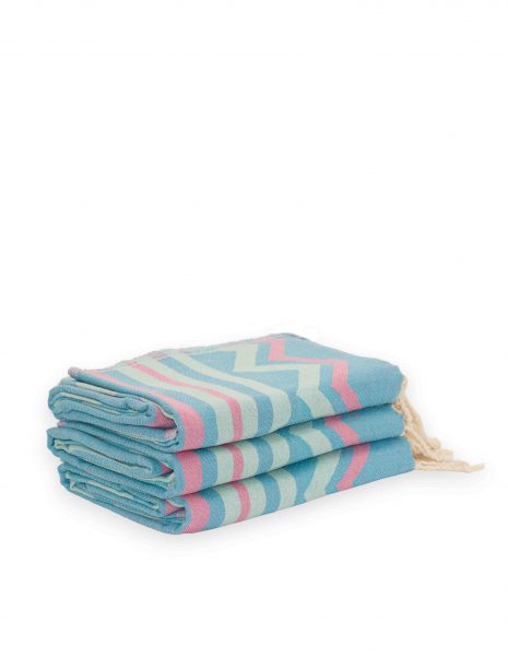 Fouta Bora Bora 2x1m. — Color: Turquesa|Rosa