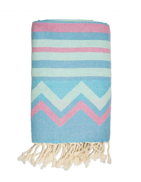 Fouta Bora Bora 2x1m. — Color: Turquesa|Rosa