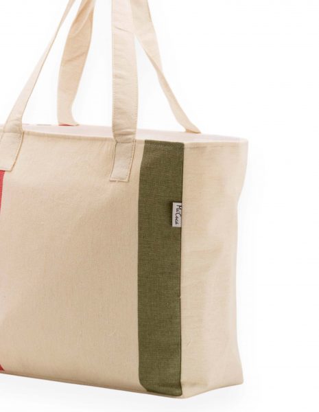 Bolso playa Puket — Color: Beige claro|Kaki|Coral