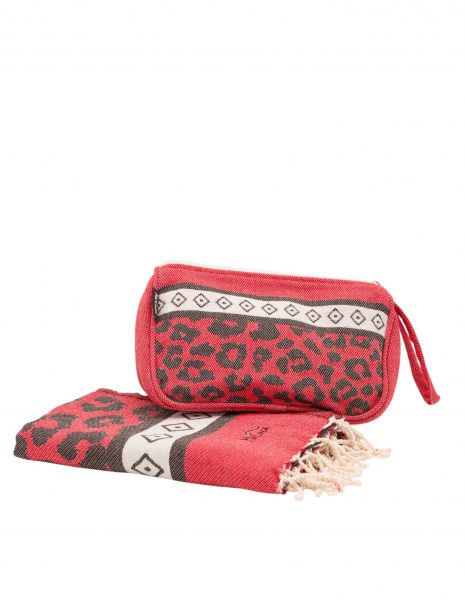 Fouta Leopardo 2x1 m. — Color: Rojo