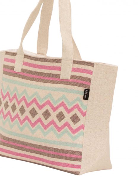 Bolso playa Bora Bora — Color: Beige | Rosa