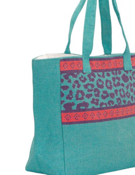 Bolso playa Leopardo — Color:  Esmeralda