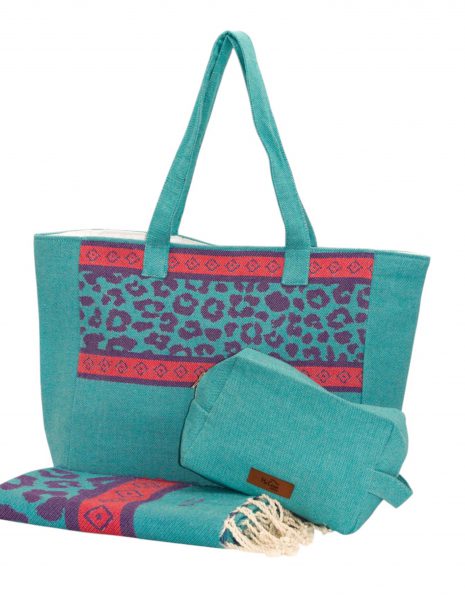Bolso playa Leopardo — Color:  Esmeralda