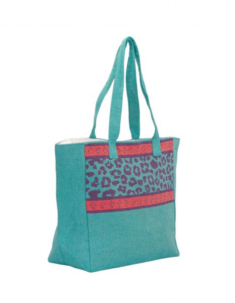 Bolso playa Leopardo — Color:  Esmeralda