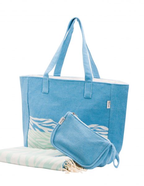 Bolso playa Zebra — Color: Azul|Verde agua