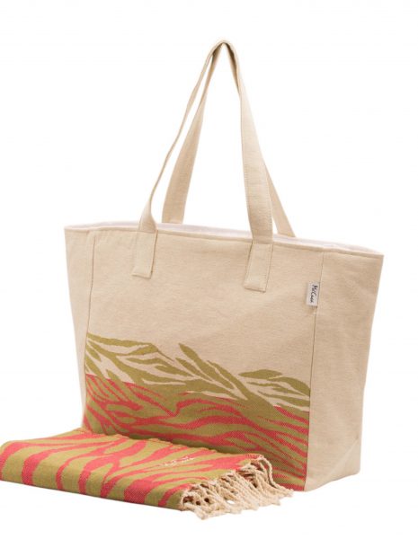 Bolso playa Zebra — Color: Beige | Coral