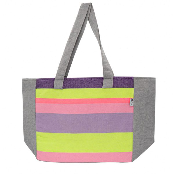 Bolso de playa Malta — Color: Violeta | Verde manzana | Rosa | Gris