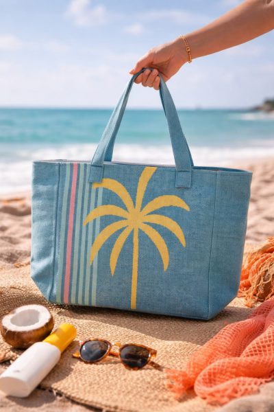 Bolso de playa Kentia — Color: Esmeralda | Amarillo