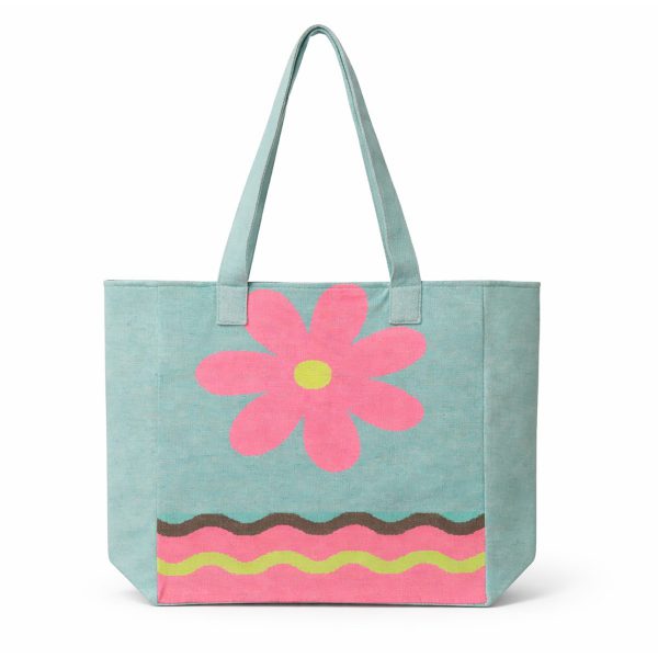 Bolso de playa Flor — Color: Rosa | Verde agua