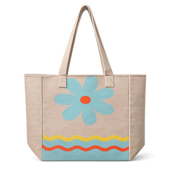 Bolso de playa Flor — Color: Verde agua | Beige