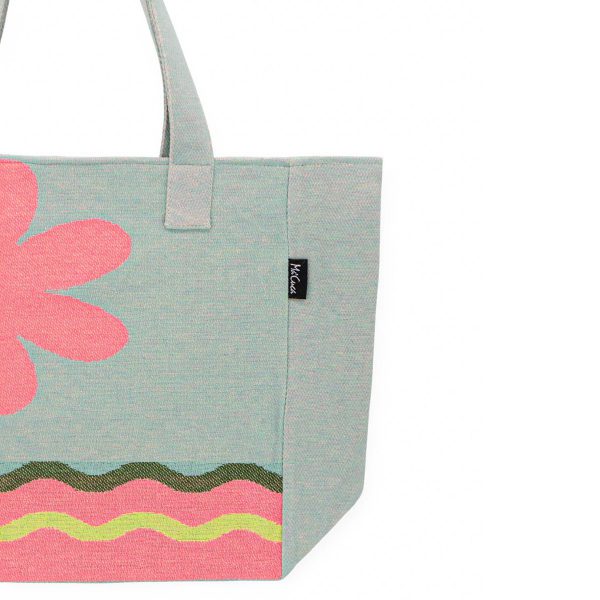 Bolso de playa Flor — Color: Rosa | Verde agua