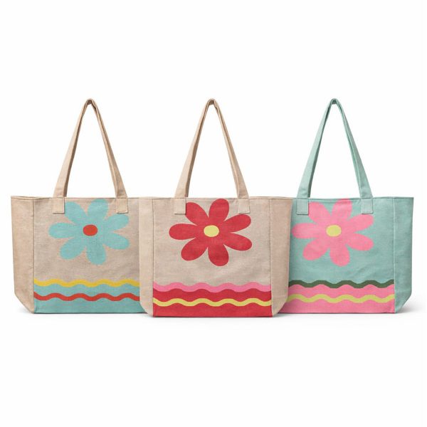 Bolso de playa Flor — Color: Rojo | Beige