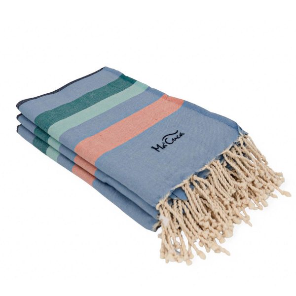 Fouta Siros 2x1 m. — Color: Melocón | Cielo | Verde agua