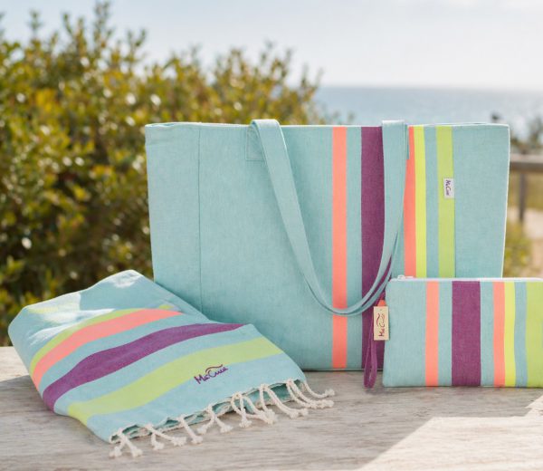 Fouta Siros 2x1 m. — Color: Verde agua | Pistacho | Verde flúor