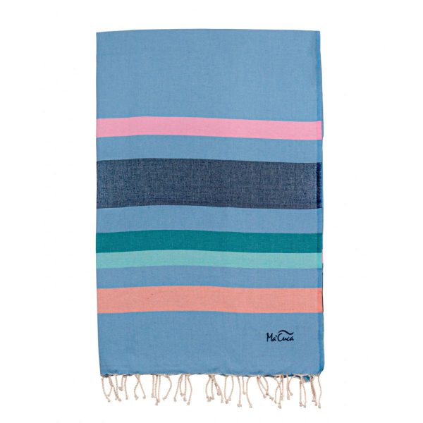 Fouta Siros 2x1 m. — Color: Melocón | Cielo | Verde agua