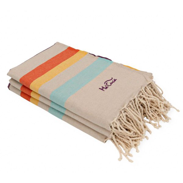 Fouta Siros 2x1 m. — Color: Melocón | Cielo | Verde agua