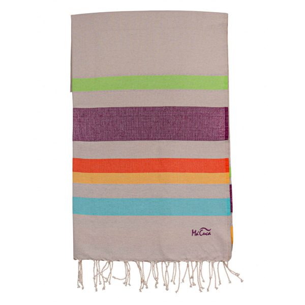Fouta Siros 2x1 m. — Color: Melocón | Cielo | Verde agua